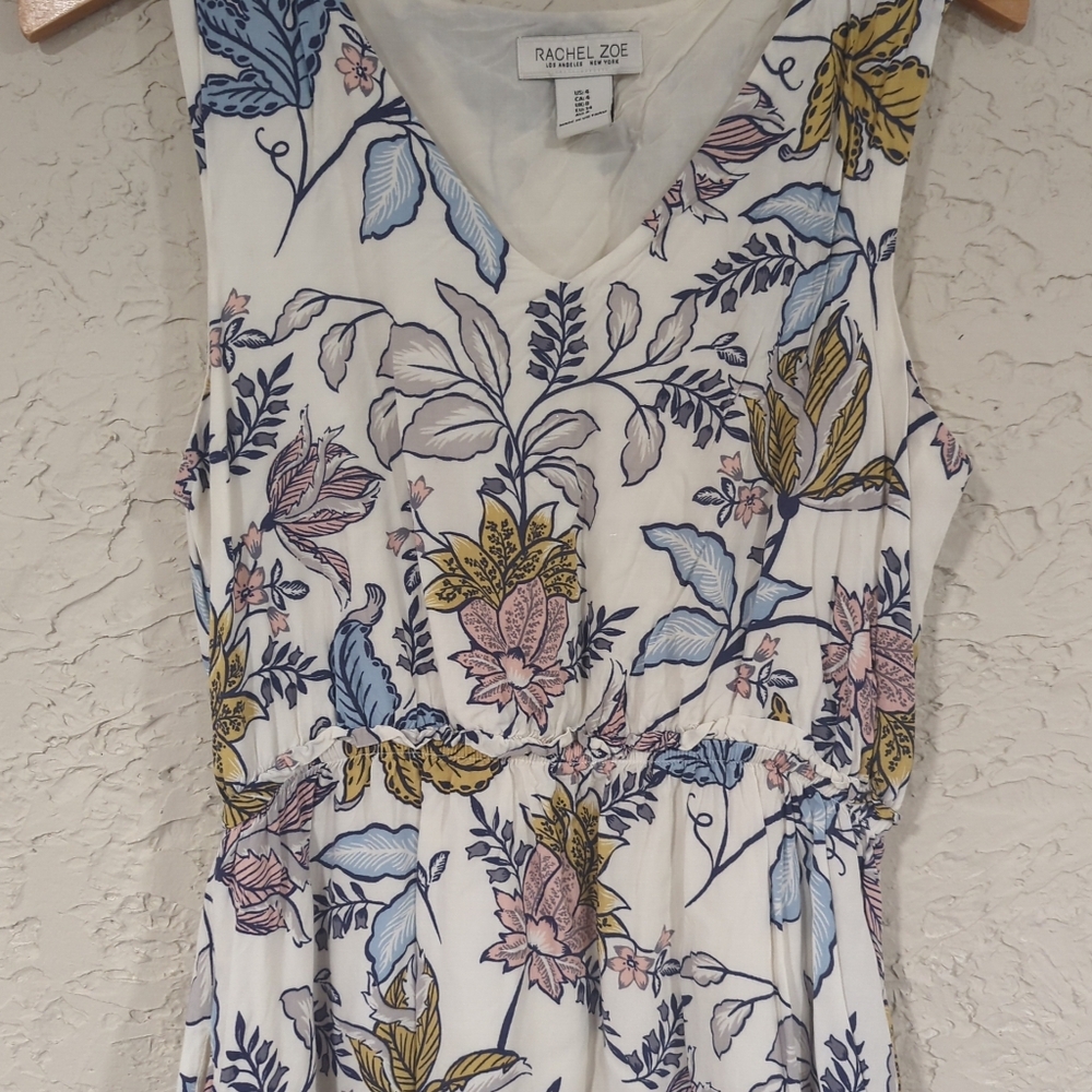 Rachel Zoe White Floral Sleeveless Dress Knee Length Women's 4 Easter Spring - Picture 4 of 16